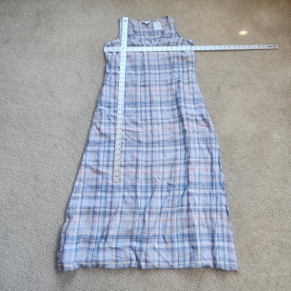 NWT J. Jill Plaid Linen Maxi Dress with Pockets - Picture 5 of 7